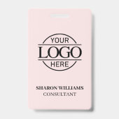 Rosa Mitarbeiter-ID mit benutzerdefiniertem Firmen Ausweis (Back)