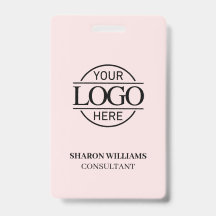 Rosa Mitarbeiter-ID mit benutzerdefiniertem Firmen