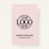 Rosa Mitarbeiter-ID mit benutzerdefiniertem Firmen Ausweis (Rückseite)