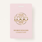 Rosa Mitarbeiter-ID mit benutzerdefiniertem Firmen Ausweis (Rückseite)