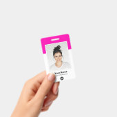 Rosa Mitarbeiter riesige Foto Qr Bar Code Logo Nam Ausweis (Handheld)