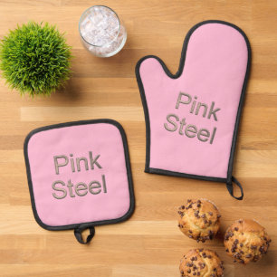 Rosa Mitt aus rosa Backofen Topfhalter Ofenhandschuh & Topflappen-Set