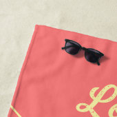 Rosa Mittelalter Gelbe Retro Dots Sommerliche Lieb Strandtuch (Beispiel)