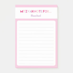 Rosa Mitzvah Hinweis: 4x6 Sticky Pad Post-it Klebezettel