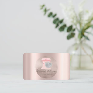 Rosa Mixer Herz Roségold Kreis  Visitenkarte