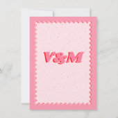 Rosa Mod Retro Hochzeitseinladung Einladung (Rückseite)