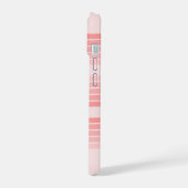 Rosa Mod Retro Strickter Muster Individuelle Name iPhone 15 Hülle (Linke Seite)