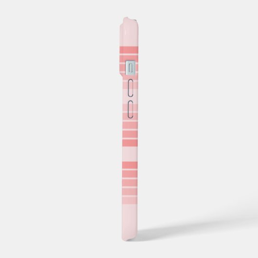 Rosa Mod Retro Strickter Muster Individuelle Name iPhone 15 Hülle (Linke Seite)