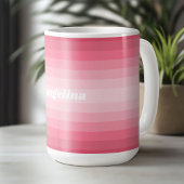 Rosa Mod Retro Strickter Muster Individuelle Name Kaffeetasse