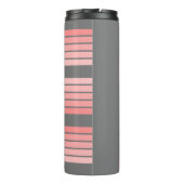 Rosa Mod Retro Strickter Muster Individuelle Name Thermosbecher (Rückseite)