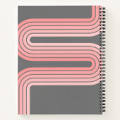 Rosa Mod-Streifenmuster-Individuelle Name Notizblock (Rückseite)