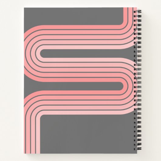 Rosa Mod-Streifenmuster-Individuelle Name Notizblock (Rückseite)