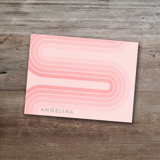 Rosa Mod-Streifenmuster-Individuelle Name Post-it Klebezettel