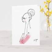 Rosa Mode-Karte Karte (Gelbe Blume)