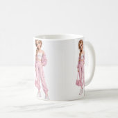 Rosa Mode-Mädchen-Tasse Kaffeetasse (VorderseiteRechts)