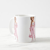 Rosa Mode-Mädchen-Tasse Kaffeetasse (Vorderseite Links)