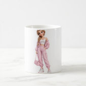 Rosa Mode-Mädchen-Tasse Kaffeetasse (Mittel)