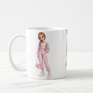Rosa Mode-Mädchen-Tasse Kaffeetasse