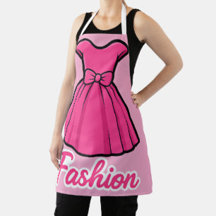 Rosa Modekleid-Aufkleber Schürze