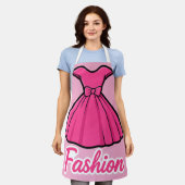 Rosa Modekleid-Aufkleber Schürze (Getragen)