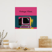 Rosa Modern Art Vintage-Computer-Plakat Poster (Küche)