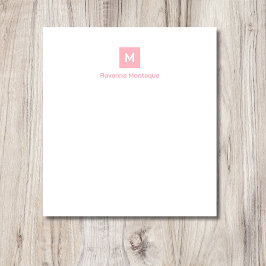 Rosa modern chic trendy Monogramm Name  Notizblock