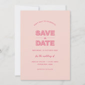 Rosa Modern formatierter Text Save the Date Einladung (Vorderseite)