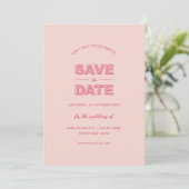 Rosa Modern formatierter Text Save the Date Einladung (Stehend Vorderseite)