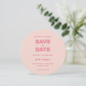 Rosa Modern formatierter Text Save the Date Einladung (Stehend Vorderseite)