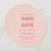 Rosa Modern formatierter Text Save the Date Einladung (Vorne/Hinten)