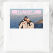 Rosa Modern geschnitten Save the Date Aufkleber (Tasche)