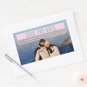 Rosa Modern geschnitten Save the Date Aufkleber (Umschlag)