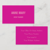 Rosa Modern kühl leuchtend bunt Einfach Girl Cool Visitenkarte (Vorne/Hinten)