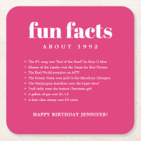 Rosa Modern Minimaler Spaß Fakten Geburtstag Jahr