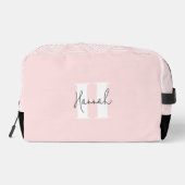 Rosa Modern Minimalistisch Mit Monogramm Waschbeutel (Rückseite)