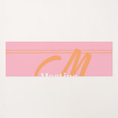 Rosa Modern Monogram, Initial Yoga Mat Yogamatte (Rückseite (Horizontal))