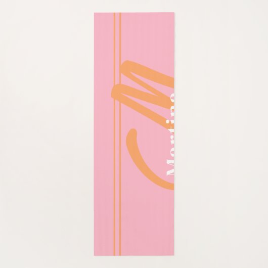 Rosa Modern Monogram, Initial Yoga Mat Yogamatte (Rückseite)