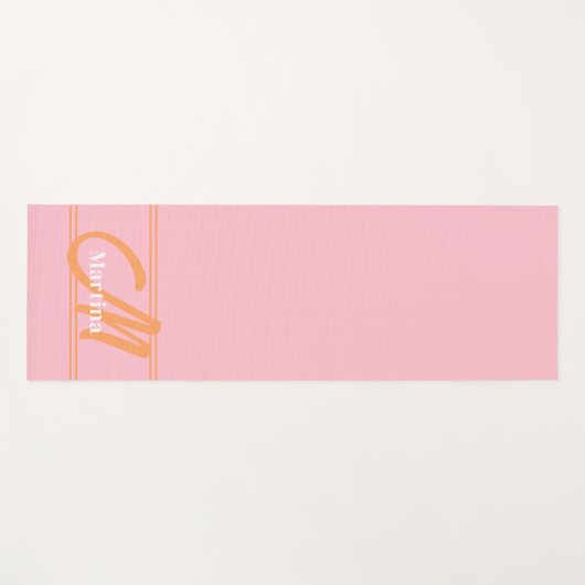 Rosa Modern Monogram, Initial Yoga Mat Yogamatte (Vorderseite (Horizontal))