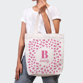 Rosa Modern Monogram Name Initial Tote Bag Tasche