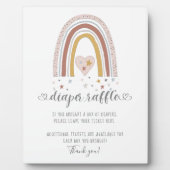 Rosa Modern Rainbow Herz Sterne Windeln Raffelzeic Fotoplatte (Vorderseite)