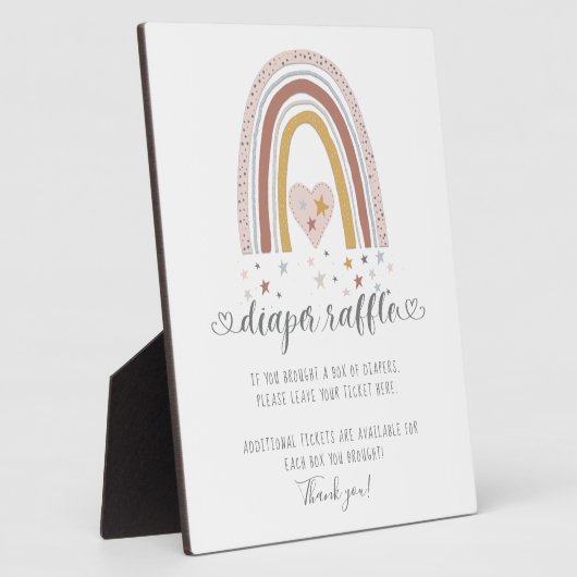Rosa Modern Rainbow Herz Sterne Windeln Raffelzeic Fotoplatte (Seite)