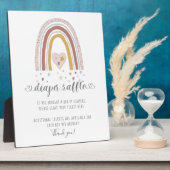 Rosa Modern Rainbow Herz Sterne Windeln Raffelzeic Fotoplatte (Seite)