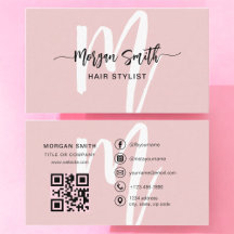 Rosa Modern Script QR Code Monogram Name