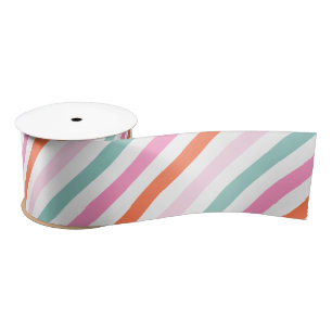 Rosa Modern Strip Holiday Satin Ribbon Satinband