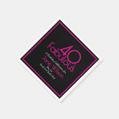 Rosa moderne 40. Geburtstagsfeier Serviette (Ecke)