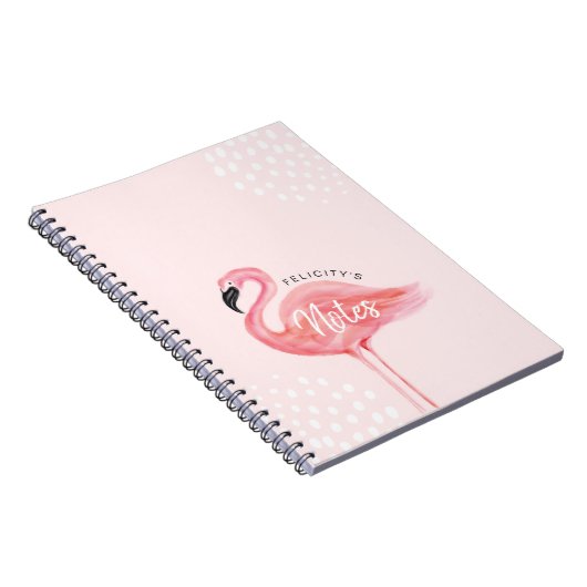 Rosa moderne Aquarell-Flamingo-Illustration Notizblock (Rechte Seite)