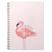 Rosa moderne Aquarell-Flamingo-Illustration Notizblock (Vorderseite)