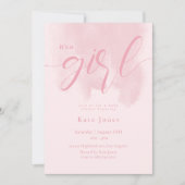 Rosa Moderne Babydusche Einladung (Vorderseite)