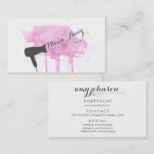 Rosa, moderne blass trockene Bar-Friseurgrunge Visitenkarte (Vorne/Hinten)