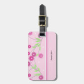 Rosa Moderne Blumen Gepäckanhänger (Vorderseite vertikal)